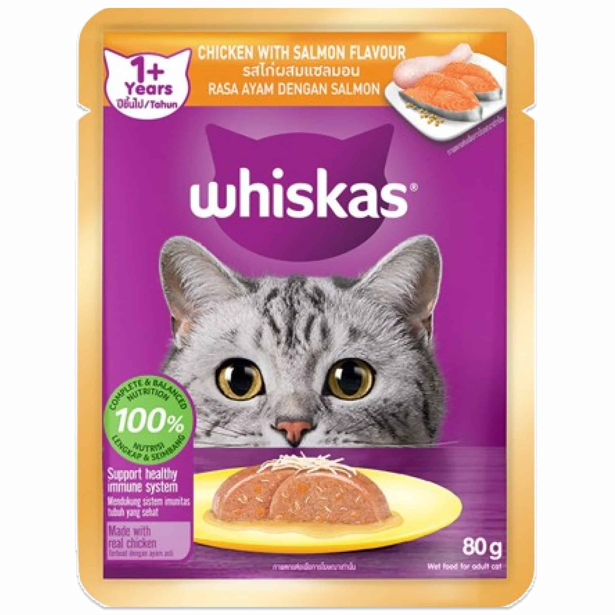 Whiskas รสไก่ผสมแซลมอน สำหรับ 1+