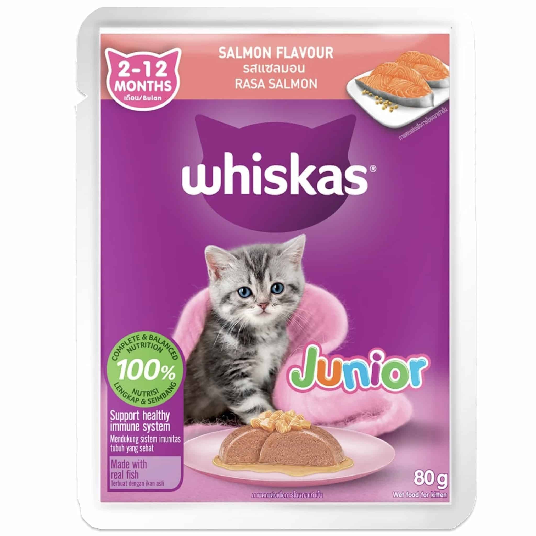 Whiskas รสแซลมอน สำหรับ 2-12 เดือน
