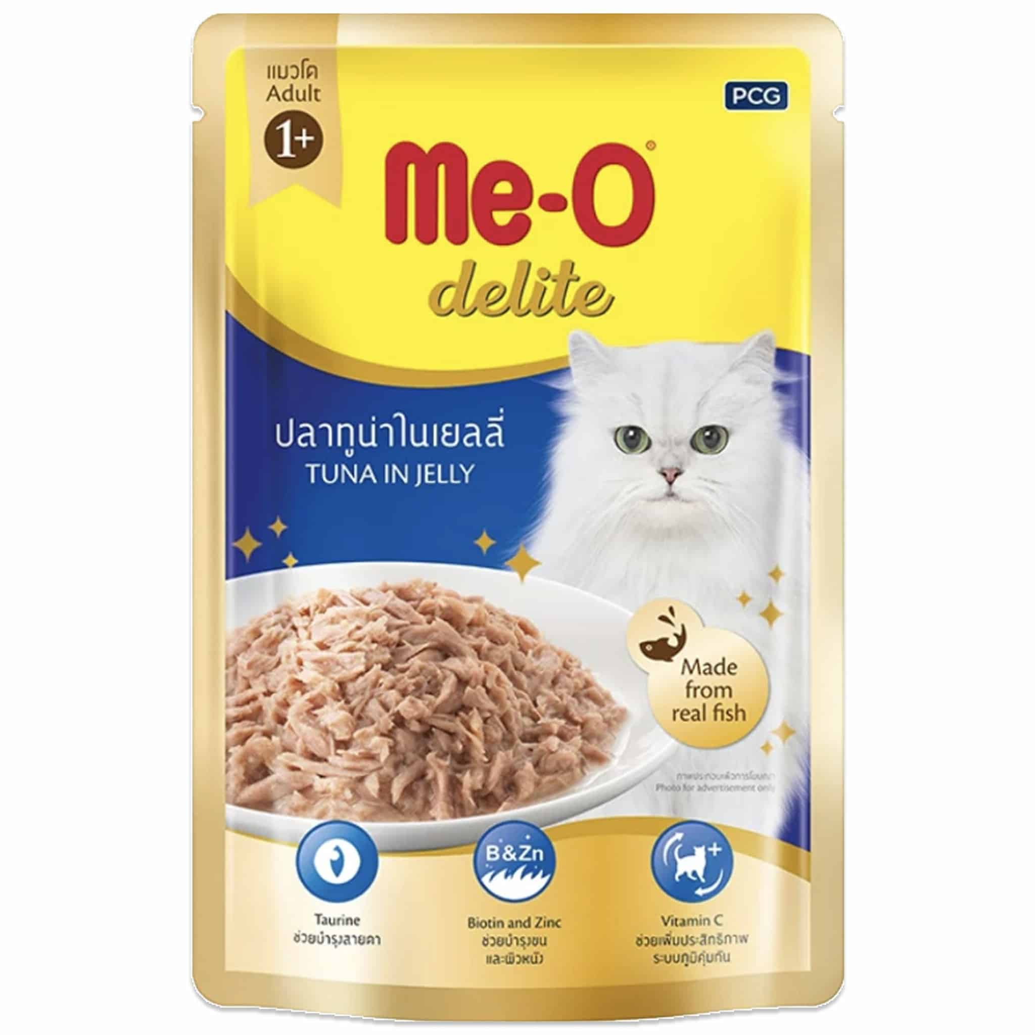 Me-O Delite ปลาทูน่าในเยลลี่ สำหรับแมวโต