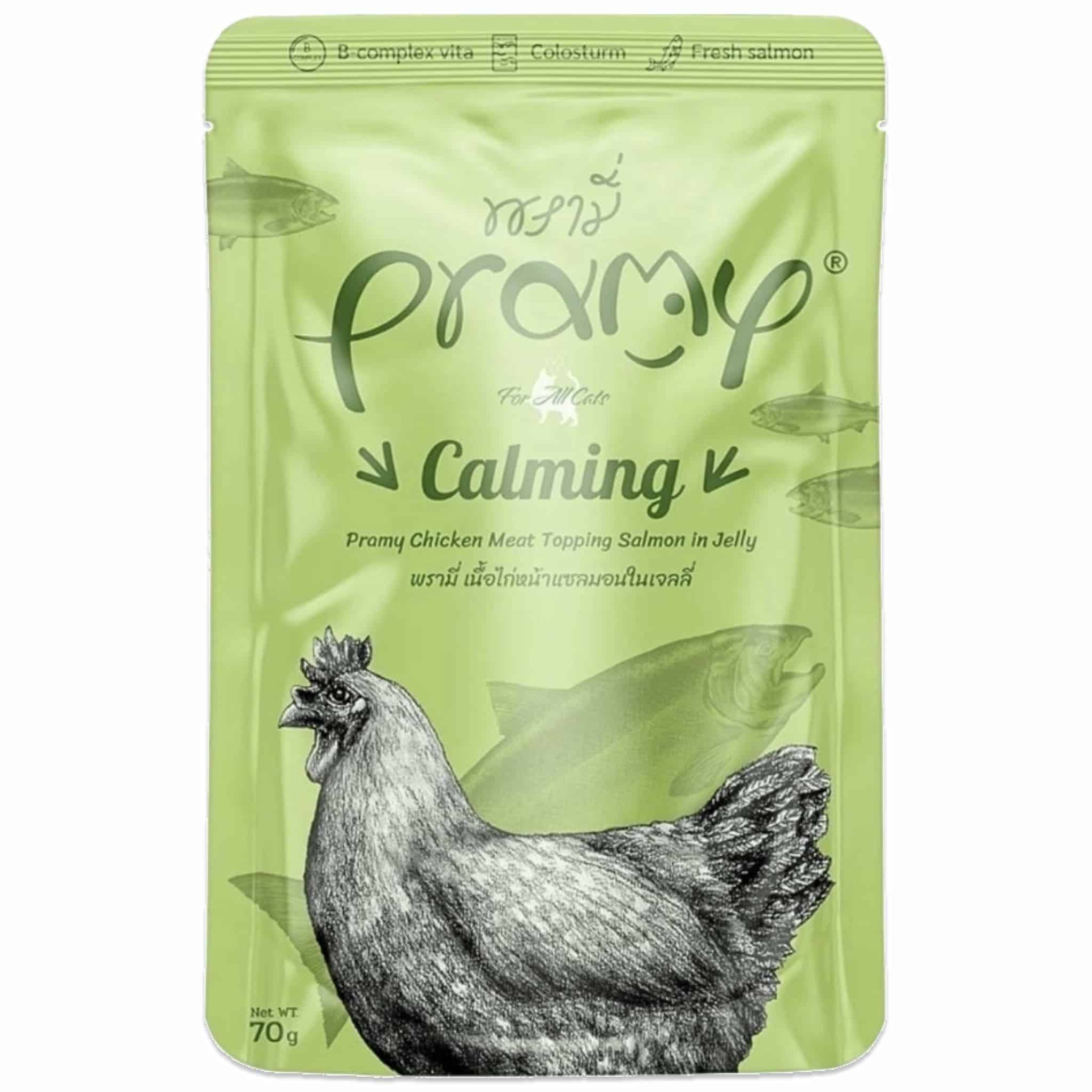 Pramy เนื้อไก่หน้าแซลมอนในเจลลี่