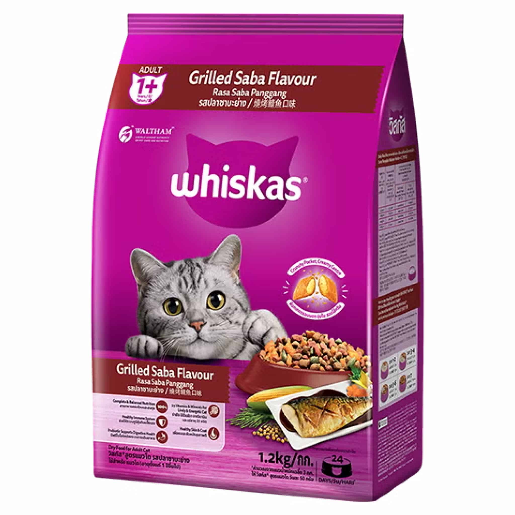 Whiskas สูตรแมวโต รสปลาซาบะย่าง 1.1 ก.ก