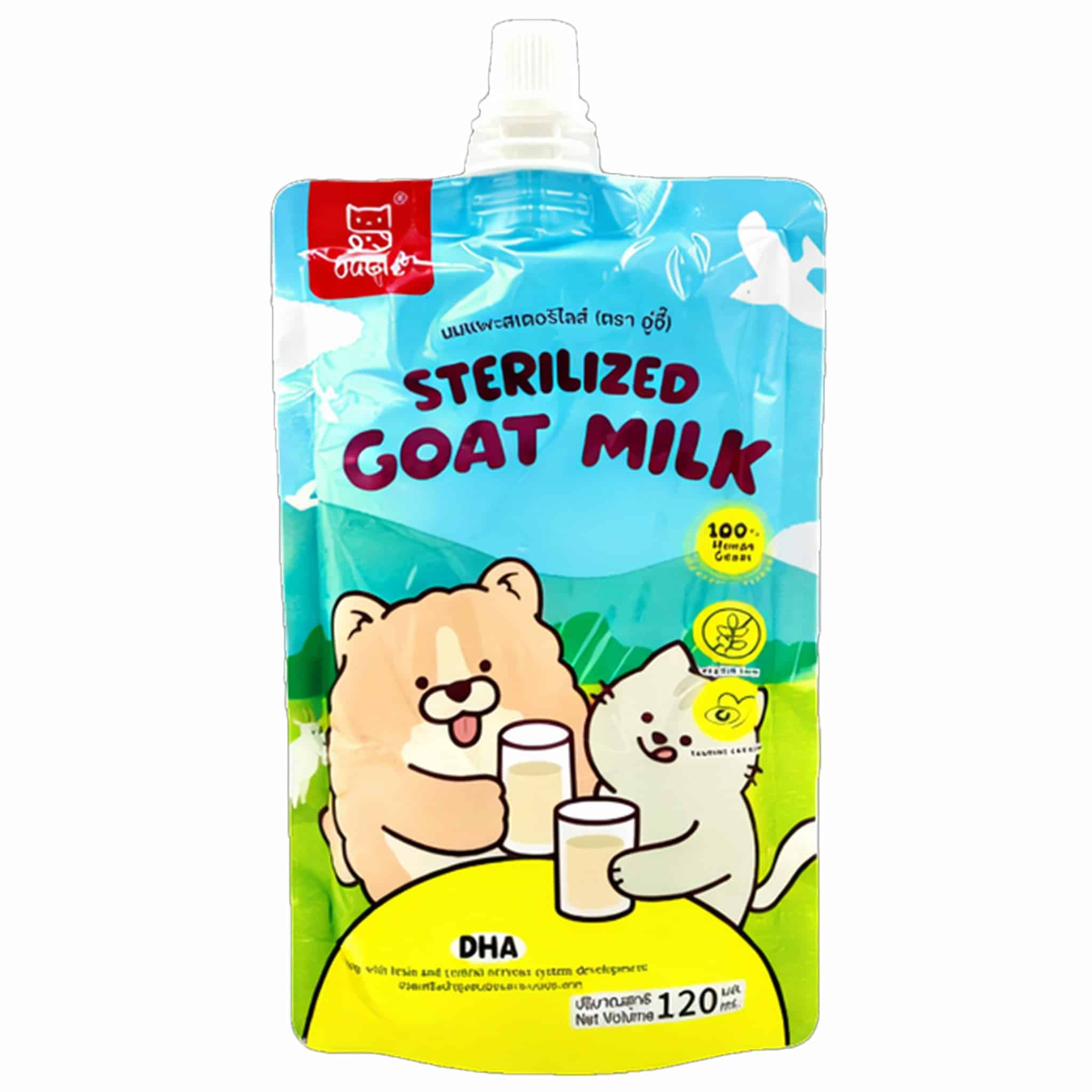 นมแพะน้ำ นมแพะสเตอริไลส์ อู่จี๊  120 ml