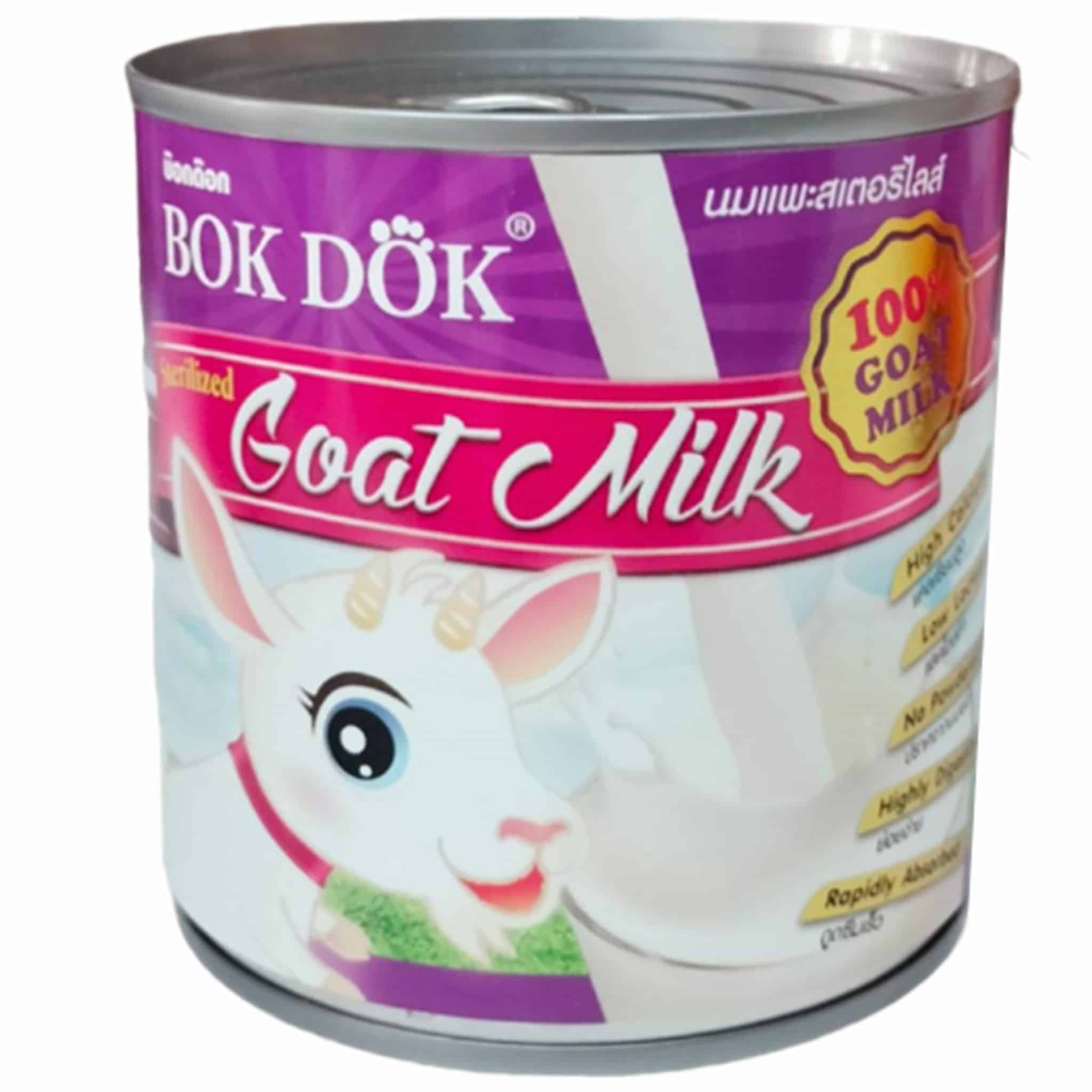 นมแพะน้ำ สเตอริไลส์  BOKDOK กระป๋อง 400ml