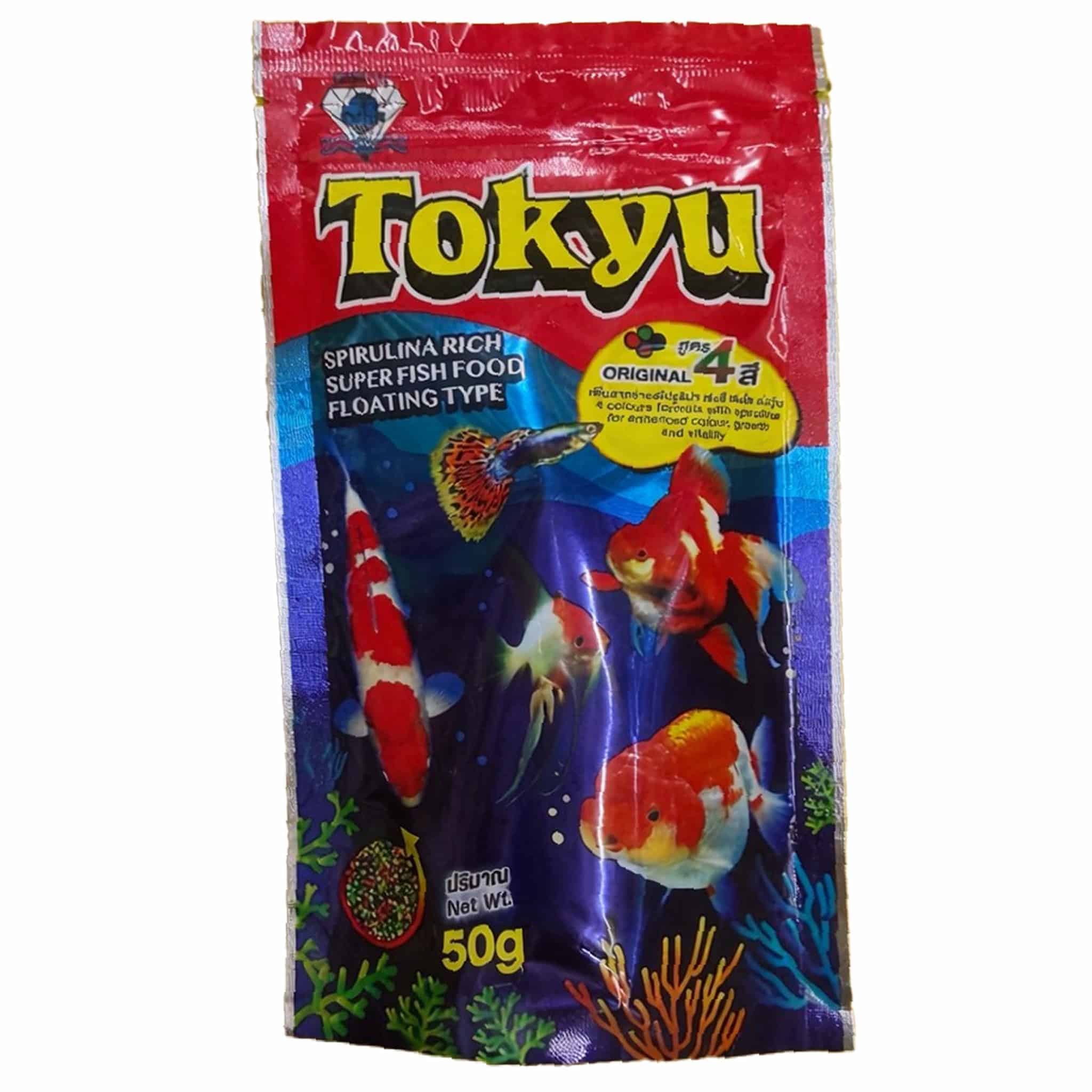 Tokyu อาหารปลาสวยงามลอยน้ำสูตร 4 สี 120 กรัม 