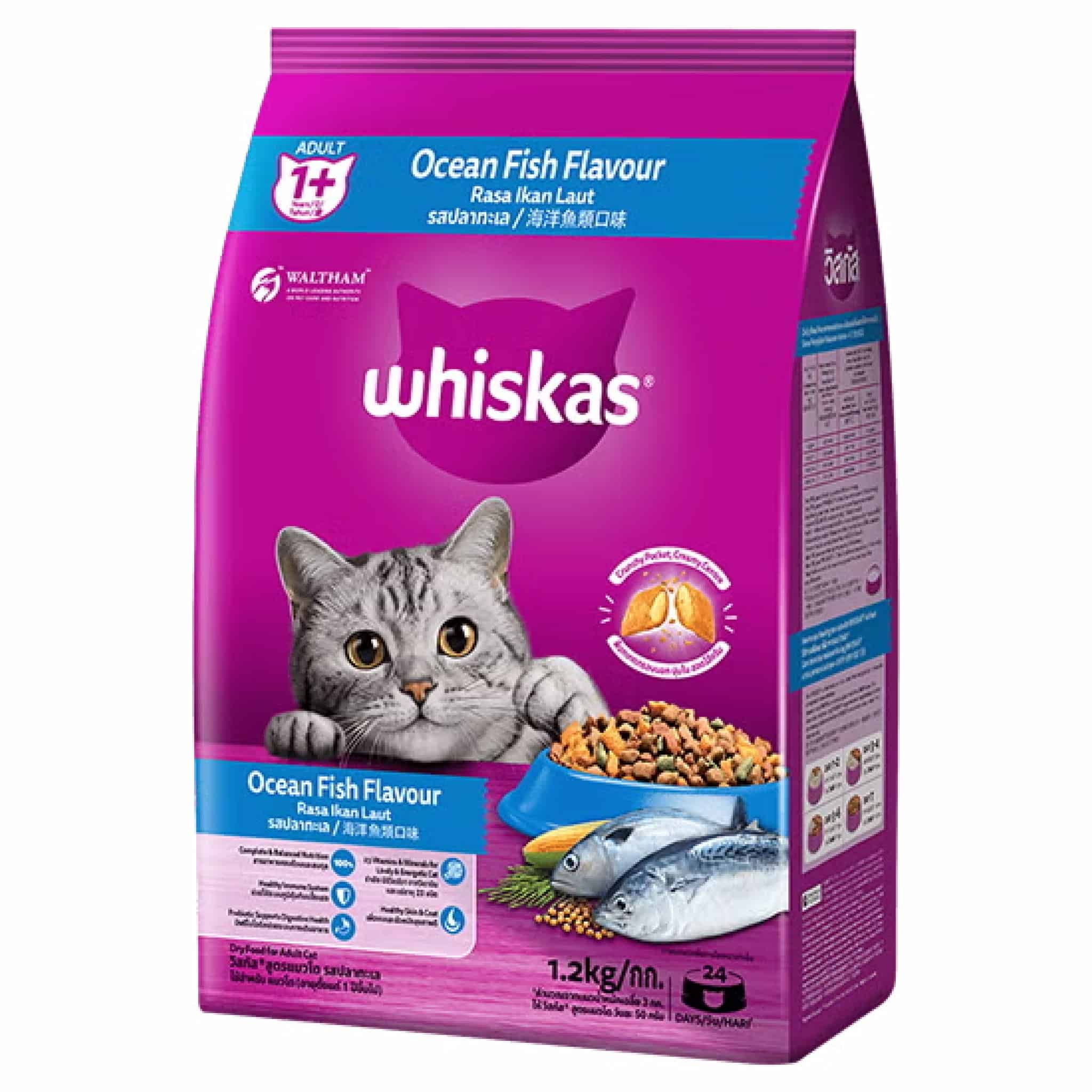 Whiskas สูตรแมวโต รสปลาทะเล 1 ก.ก